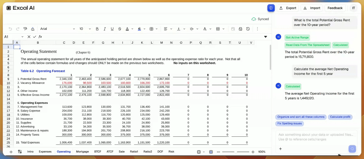 Excal AI Excel Copilot preview